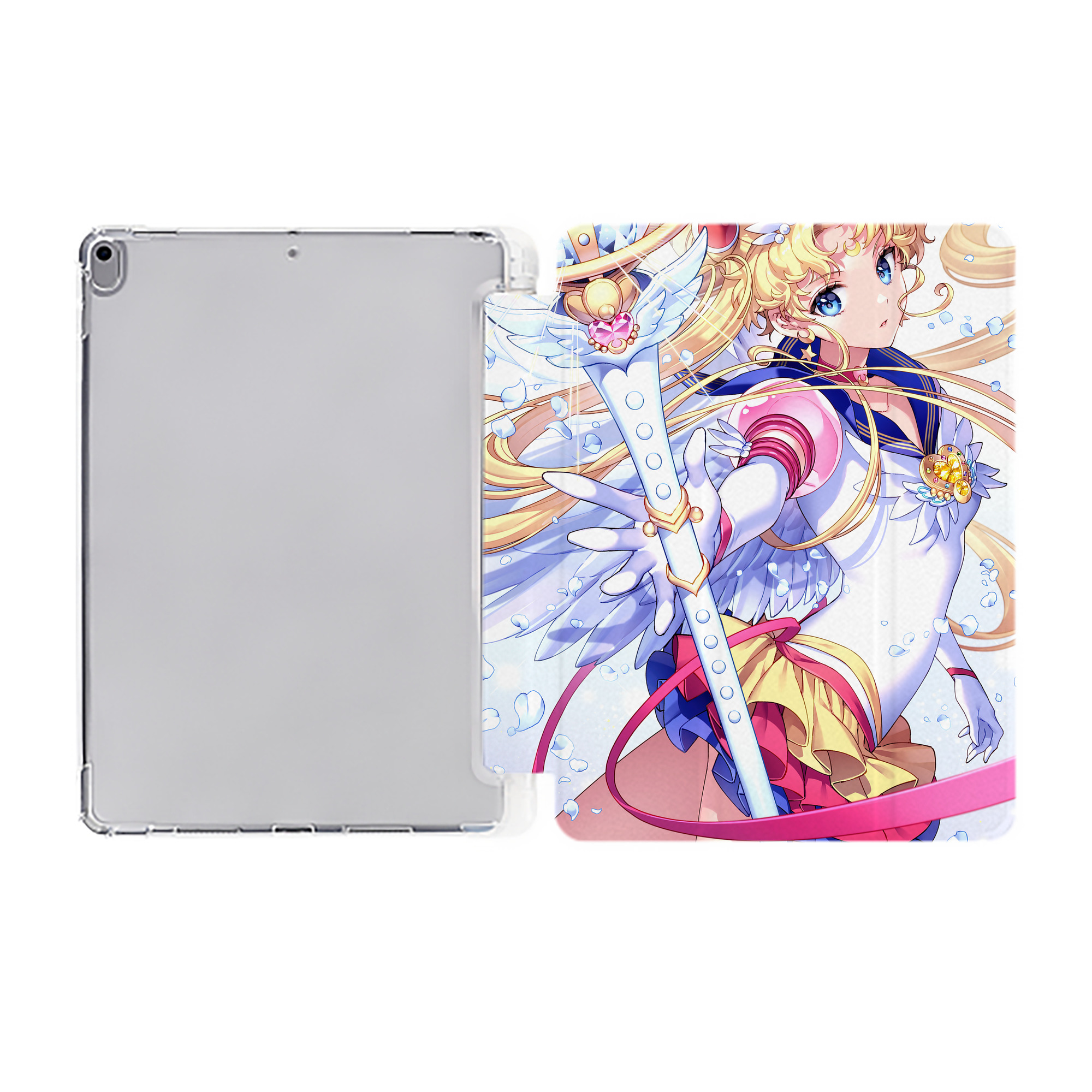 （画像用） 美少女戦士セーラームーン Sailor Moon IPad ケース ペン収納付き 三つ折りスタンド PUレザー×シリコン 対応機種9.5/10.5/10.9インチ